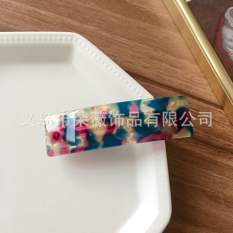 Wholesale Temperament Simple Hair Accessory Horizontal Clip One-line Rectangular Versatile Spring Clip